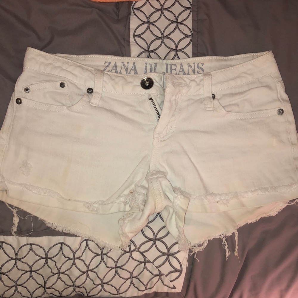 White Jean shorts